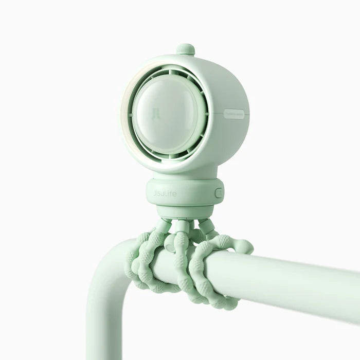 ventilator portabil pentru carucior jisulife, life 2s autonomie 2.5-12.5h, baterie 5000mah, 100 viteze, incarcare rapida, fi